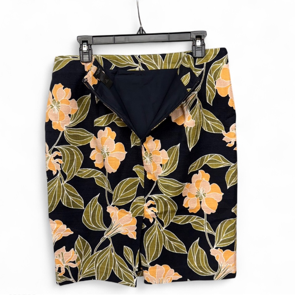 Ann Taylor Black Skirt with Orange Floral Design - Picture 4 of 6